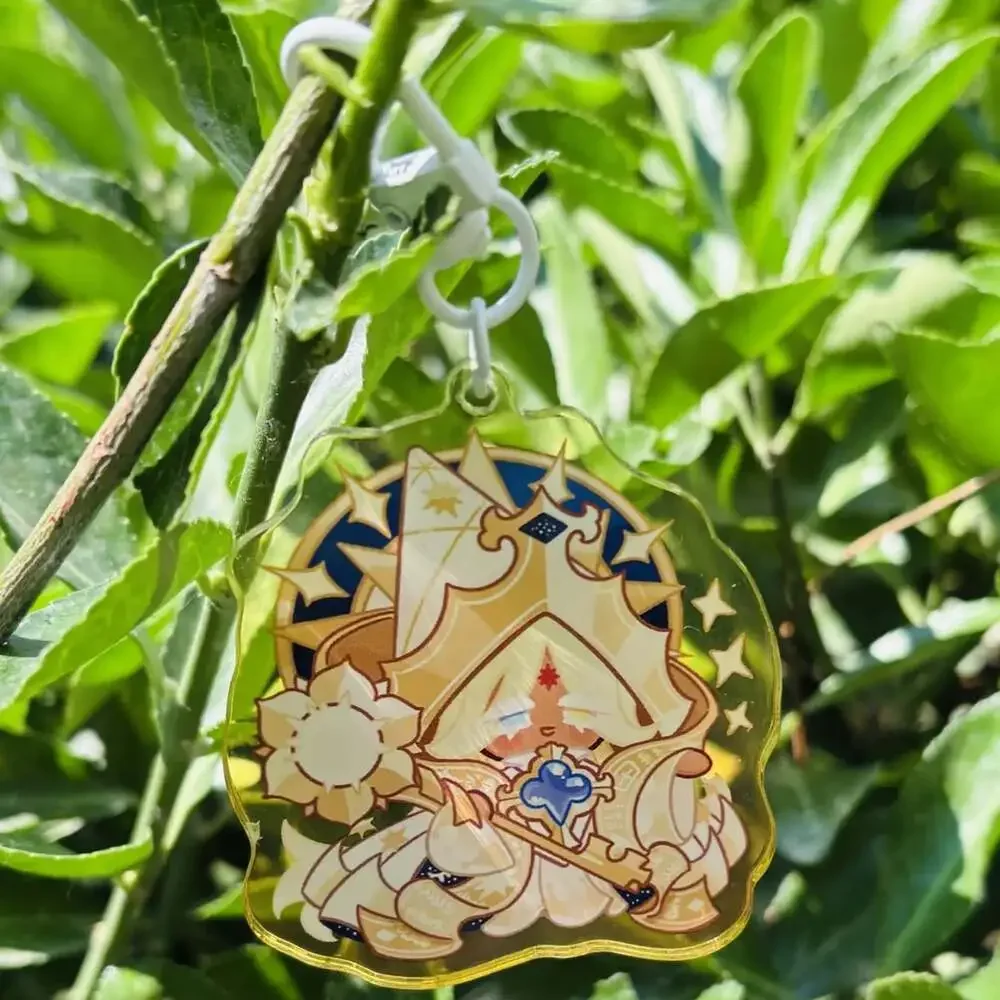 Shadow Milk & Pure Vanilla Cookie Acrylic Keychain Set | Cookie Run Fan Merch |